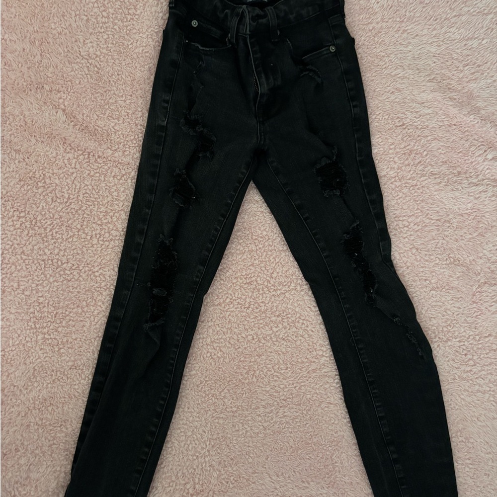 Aeropostale Black High Rise Distressed Jeans